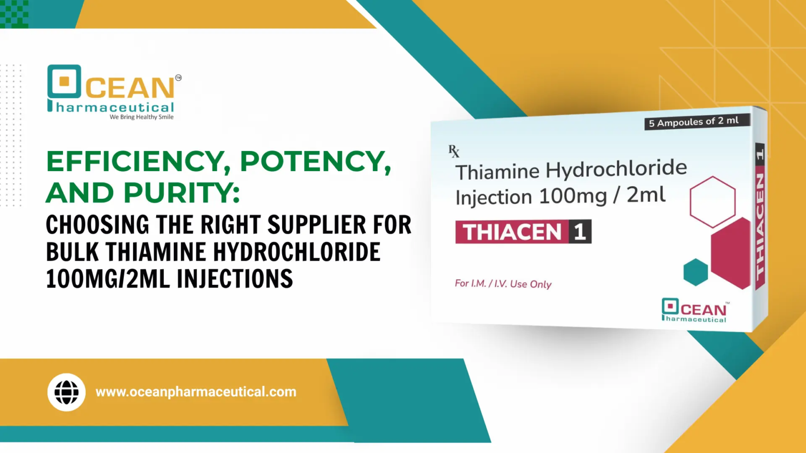 Thiamine Hydrochloride 100mg/2ml Injections